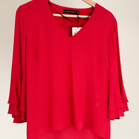 Red Zara Blouse *NWT - Picture 2 of 4